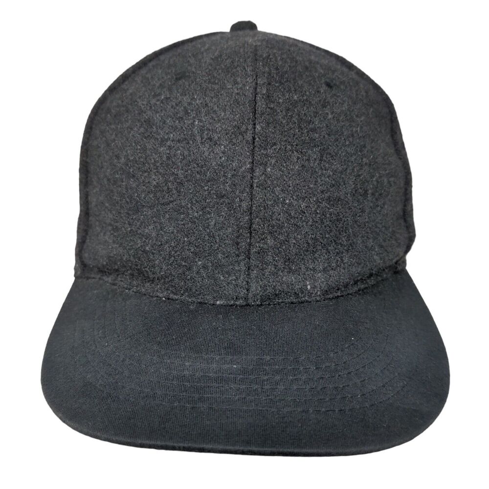Unbranded Men's Snapback Hat Black Blank Knit Vent Holes Adjustable